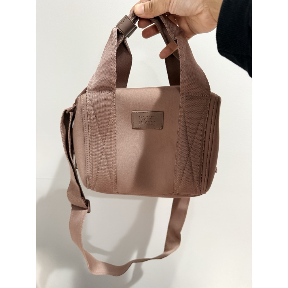 Dagne Dover Small Landon Carryall Duffle Bag in Dune 8x7" 1